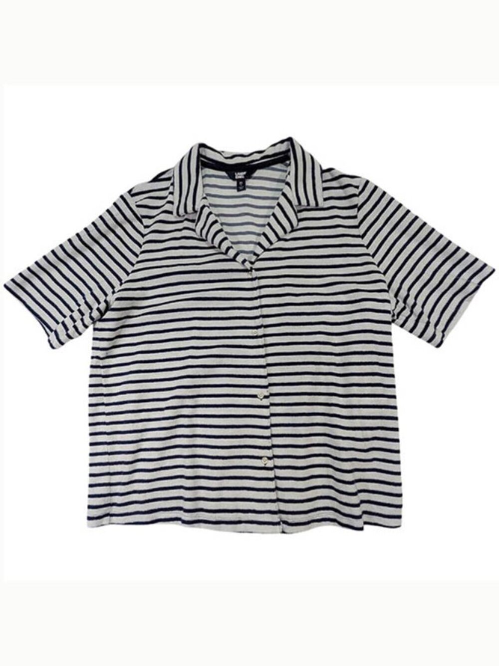 Lands' End Button Up Shirt Womens XL 18 Nautical Ivy League French Girl Chic